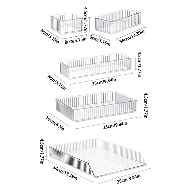 4pcs Acrylic Desk Drawer Organizers Set, Bathroom Storage Makeup Organizer, Transparent Storage Box 4pcs Acrylic Desk Drawer Organizers Set, Bathroom Storage Makeup Organizer, Transparent Storage Box